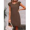 imageFalechay Womens Summer Dresses Bow Tie Back Sundresses for Women Ruffle Short Sleeve Dress Casual Cute Sundress with PocketsBrown