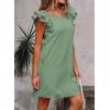 imageFalechay Womens Summer Dresses Bow Tie Back Sundresses for Women Ruffle Short Sleeve Dress Casual Cute Sundress with PocketsGreen