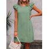imageFalechay Womens Summer Dresses Bow Tie Back Sundresses for Women Ruffle Short Sleeve Dress Casual Cute Sundress with PocketsGreen