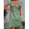 imageFalechay Womens Summer Dresses Bow Tie Back Sundresses for Women Ruffle Short Sleeve Dress Casual Cute Sundress with PocketsGreen