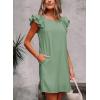 imageFalechay Womens Summer Dresses Bow Tie Back Sundresses for Women Ruffle Short Sleeve Dress Casual Cute Sundress with PocketsGreen