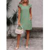 imageFalechay Womens Summer Dresses Bow Tie Back Sundresses for Women Ruffle Short Sleeve Dress Casual Cute Sundress with PocketsGreen