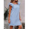 imageFalechay Womens Summer Dresses Bow Tie Back Sundresses for Women Ruffle Short Sleeve Dress Casual Cute Sundress with PocketsLight Blue
