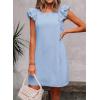 imageFalechay Womens Summer Dresses Bow Tie Back Sundresses for Women Ruffle Short Sleeve Dress Casual Cute Sundress with PocketsLight Blue