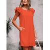 imageFalechay Womens Summer Dresses Bow Tie Back Sundresses for Women Ruffle Short Sleeve Dress Casual Cute Sundress with PocketsLight Orange