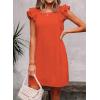 imageFalechay Womens Summer Dresses Bow Tie Back Sundresses for Women Ruffle Short Sleeve Dress Casual Cute Sundress with PocketsLight Orange