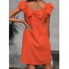 imageFalechay Womens Summer Dresses Bow Tie Back Sundresses for Women Ruffle Short Sleeve Dress Casual Cute Sundress with PocketsLight Orange