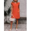 imageFalechay Womens Summer Dresses Bow Tie Back Sundresses for Women Ruffle Short Sleeve Dress Casual Cute Sundress with PocketsLight Orange