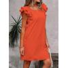 imageFalechay Womens Summer Dresses Bow Tie Back Sundresses for Women Ruffle Short Sleeve Dress Casual Cute Sundress with PocketsLight Orange