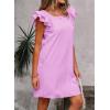 imageFalechay Womens Summer Dresses Bow Tie Back Sundresses for Women Ruffle Short Sleeve Dress Casual Cute Sundress with PocketsMauve Purple
