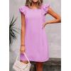 imageFalechay Womens Summer Dresses Bow Tie Back Sundresses for Women Ruffle Short Sleeve Dress Casual Cute Sundress with PocketsMauve Purple