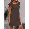 imageFalechay Womens Summer Dresses Bow Tie Back Sundresses for Women Ruffle Short Sleeve Dress Casual Cute Sundress with PocketsMocha