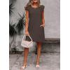 imageFalechay Womens Summer Dresses Bow Tie Back Sundresses for Women Ruffle Short Sleeve Dress Casual Cute Sundress with PocketsMocha
