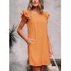 imageFalechay Womens Summer Dresses Bow Tie Back Sundresses for Women Ruffle Short Sleeve Dress Casual Cute Sundress with PocketsOrange