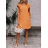 imageFalechay Womens Summer Dresses Bow Tie Back Sundresses for Women Ruffle Short Sleeve Dress Casual Cute Sundress with PocketsOrange