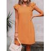 imageFalechay Womens Summer Dresses Bow Tie Back Sundresses for Women Ruffle Short Sleeve Dress Casual Cute Sundress with PocketsOrange