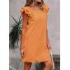 imageFalechay Womens Summer Dresses Bow Tie Back Sundresses for Women Ruffle Short Sleeve Dress Casual Cute Sundress with PocketsOrange