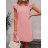 imageFalechay Womens Summer Dresses Bow Tie Back Sundresses for Women Ruffle Short Sleeve Dress Casual Cute Sundress with PocketsPeach Pink