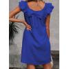 imageFalechay Womens Summer Dresses Bow Tie Back Sundresses for Women Ruffle Short Sleeve Dress Casual Cute Sundress with PocketsRoyal Blue