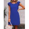 imageFalechay Womens Summer Dresses Bow Tie Back Sundresses for Women Ruffle Short Sleeve Dress Casual Cute Sundress with PocketsRoyal Blue