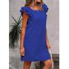 imageFalechay Womens Summer Dresses Bow Tie Back Sundresses for Women Ruffle Short Sleeve Dress Casual Cute Sundress with PocketsRoyal Blue