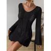 imageFalechay Womens Swimsuit Cover Up Long Sleeve Crochet Bathing Suit Mesh Backless Cover Ups Summer Beach Vacation Outfits 2026Black