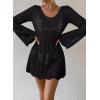 imageFalechay Womens Swimsuit Cover Up Long Sleeve Crochet Bathing Suit Mesh Backless Cover Ups Summer Beach Vacation Outfits 2026Black