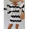 imageFalechay Womens Swimsuit Cover Up Long Sleeve Crochet Bathing Suit Mesh Backless Cover Ups Summer Beach Vacation Outfits 2026Black White Stripe