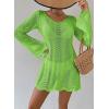 imageFalechay Womens Swimsuit Cover Up Long Sleeve Crochet Bathing Suit Mesh Backless Cover Ups Summer Beach Vacation Outfits 2026Green