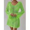 imageFalechay Womens Swimsuit Cover Up Long Sleeve Crochet Bathing Suit Mesh Backless Cover Ups Summer Beach Vacation Outfits 2026Green