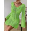 imageFalechay Womens Swimsuit Cover Up Long Sleeve Crochet Bathing Suit Mesh Backless Cover Ups Summer Beach Vacation Outfits 2026Green