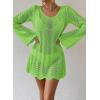 imageFalechay Womens Swimsuit Cover Up Long Sleeve Crochet Bathing Suit Mesh Backless Cover Ups Summer Beach Vacation Outfits 2026Green