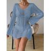 imageFalechay Womens Swimsuit Cover Up Long Sleeve Crochet Bathing Suit Mesh Backless Cover Ups Summer Beach Vacation Outfits 2026Lake