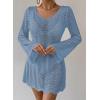 imageFalechay Womens Swimsuit Cover Up Long Sleeve Crochet Bathing Suit Mesh Backless Cover Ups Summer Beach Vacation Outfits 2026Lake