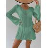 imageFalechay Womens Swimsuit Cover Up Long Sleeve Crochet Bathing Suit Mesh Backless Cover Ups Summer Beach Vacation Outfits 2026Light Green