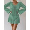 imageFalechay Womens Swimsuit Cover Up Long Sleeve Crochet Bathing Suit Mesh Backless Cover Ups Summer Beach Vacation Outfits 2026Light Green