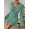 imageFalechay Womens Swimsuit Cover Up Long Sleeve Crochet Bathing Suit Mesh Backless Cover Ups Summer Beach Vacation Outfits 2026Light Green