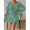 imageFalechay Womens Swimsuit Cover Up Long Sleeve Crochet Bathing Suit Mesh Backless Cover Ups Summer Beach Vacation Outfits 2026Light Green