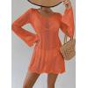 imageFalechay Womens Swimsuit Cover Up Long Sleeve Crochet Bathing Suit Mesh Backless Cover Ups Summer Beach Vacation Outfits 2026Orange