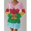 imageFalechay Womens Swimsuit Cover Up Long Sleeve Crochet Bathing Suit Mesh Backless Cover Ups Summer Beach Vacation Outfits 2026Rainbow Stripe
