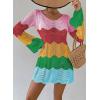 imageFalechay Womens Swimsuit Cover Up Long Sleeve Crochet Bathing Suit Mesh Backless Cover Ups Summer Beach Vacation Outfits 2026Rainbow Stripe