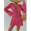 imageFalechay Womens Swimsuit Cover Up Long Sleeve Crochet Bathing Suit Mesh Backless Cover Ups Summer Beach Vacation Outfits 2026Rose