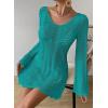 imageFalechay Womens Swimsuit Cover Up Long Sleeve Crochet Bathing Suit Mesh Backless Cover Ups Summer Beach Vacation Outfits 2026Turquoise