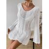 imageFalechay Womens Swimsuit Cover Up Long Sleeve Crochet Bathing Suit Mesh Backless Cover Ups Summer Beach Vacation Outfits 2026White