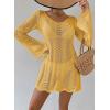 imageFalechay Womens Swimsuit Cover Up Long Sleeve Crochet Bathing Suit Mesh Backless Cover Ups Summer Beach Vacation Outfits 2026Yellow