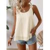 imageWomens Tank Tops Flowy Sleeveless Summer Boho Tank Top for Women Casual Crewneck Strap Lace Camisole ShirtsApricot