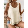 imageWomens Tank Tops Flowy Sleeveless Summer Boho Tank Top for Women Casual Crewneck Strap Lace Camisole ShirtsApricot