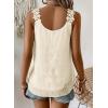 imageWomens Tank Tops Flowy Sleeveless Summer Boho Tank Top for Women Casual Crewneck Strap Lace Camisole ShirtsApricot