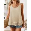 imageWomens Tank Tops Flowy Sleeveless Summer Boho Tank Top for Women Casual Crewneck Strap Lace Camisole ShirtsApricot1