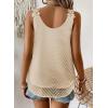 imageWomens Tank Tops Flowy Sleeveless Summer Boho Tank Top for Women Casual Crewneck Strap Lace Camisole ShirtsApricot1